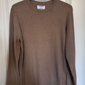 NWOT Old Navy Men's Cotton Long Sleeves Knit Lightweight Crewneck Sweater in Tan